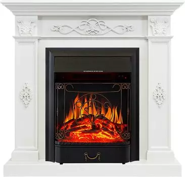 Каминокомплект Derby - Белый дуб с очагом Majestic FX Black