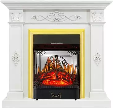 Каминокомплект Derby - Белый дуб с очагом Majestic FX M Brass