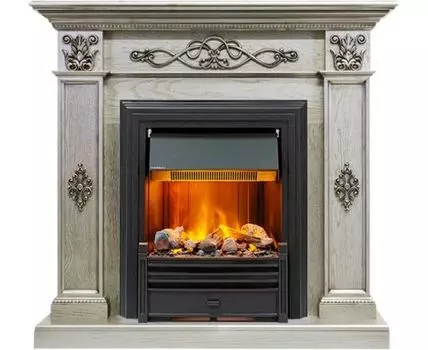 Каминокомплект Derby - Old silver с очагом Brookline Black