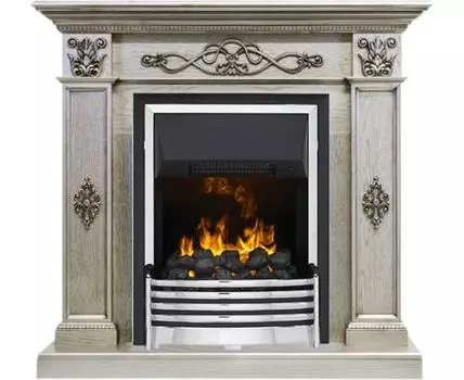 Каминокомплект Derby - Old silver с очагом Flagstaff