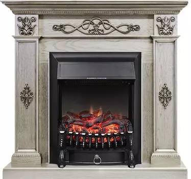 Каминокомплект Derby - Old silver с очагом Fobos FX Black