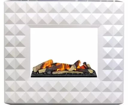 Каминокомплект Diamond - Бьянко белый с очагом Cassette 600 LNH-INT (с дровами)