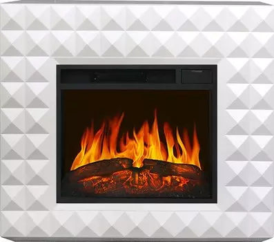 Каминокомплект Diamond - Бьянко белый с очагом Vision 23 LED FX