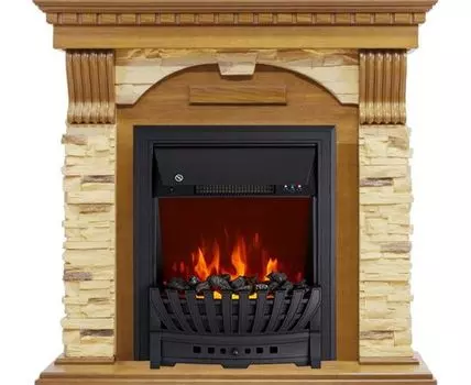 Каминокомплект Dublin - Дуб / Сланец с очагом Aspen Black