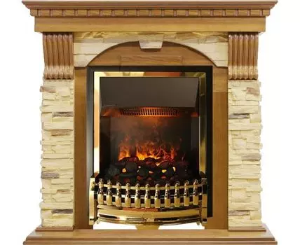 Каминокомплект Dublin - Дуб / Сланец с очагом Atherton