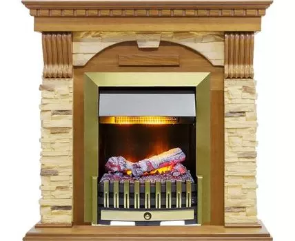 Каминокомплект Dublin - Дуб / Сланец с очагом Danville Antique Brass FB2