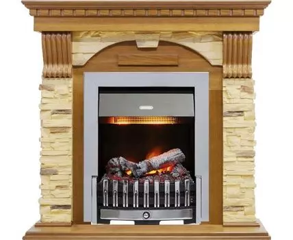 Каминокомплект Dublin - Дуб / Сланец с очагом Danville Chrome FB2