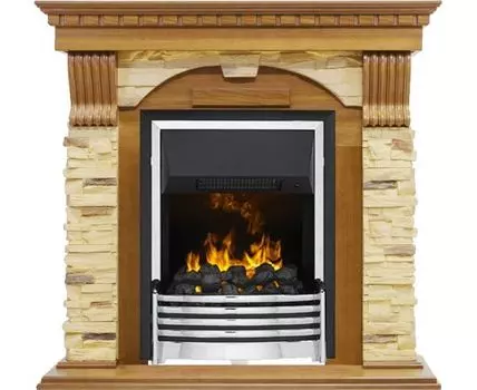 Каминокомплект Dublin - Дуб / Сланец с очагом Flagstaff