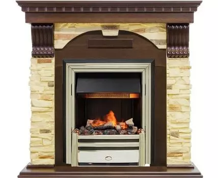 Каминокомплект Dublin - Темный дуб / Сланец с очагом Cavendish