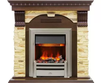 Каминокомплект Dublin - Темный дуб / Сланец с очагом Chesford