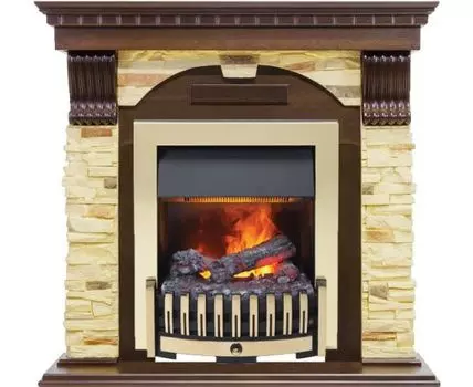 Каминокомплект Dublin - Темный дуб / Сланец с очагом Danville Brass FB2