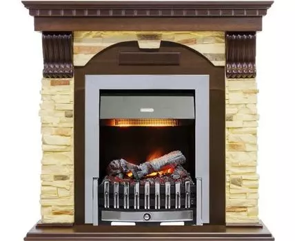 Каминокомплект Dublin - Темный дуб / Сланец с очагом Danville Chrome FB2