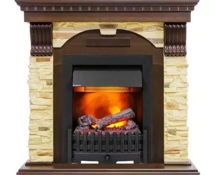 Каминокомплект Dublin угловой - Темный дуб / Сланец с очагом Danville Black FB2