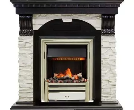 Каминокомплект Dublin - Венге / Сланец белый с очагом Cavendish