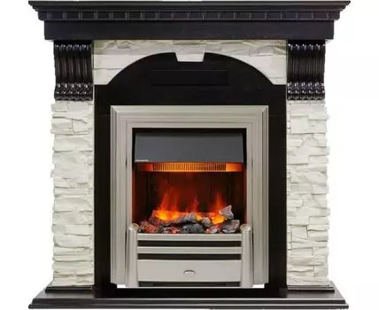 Каминокомплект Dublin - Венге / Сланец белый с очагом Chesford