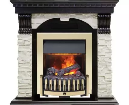 Каминокомплект Dublin - Венге / Сланец белый с очагом Danville Brass FB2