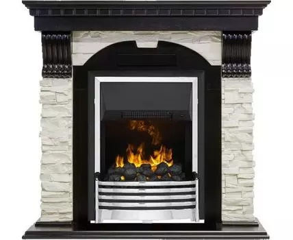 Каминокомплект Dublin - Венге / Сланец белый с очагом Flagstaff
