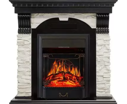 Каминокомплект Dublin - Венге / Сланец белый с очагом Majestic FX Black