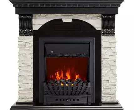 Каминокомплект Dublin - Венге / Сланец белый с очагом Aspen Black