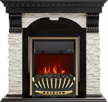 Каминокомплект Dublin - Венге / Сланец белый с очагом Aspen Gold