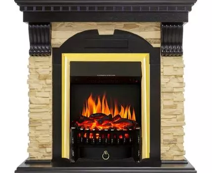 Каминокомплект Dublin - Венге / Сланец с очагом Fobos FX Brass