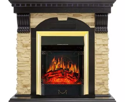 Каминокомплект Dublin - Венге / Сланец с очагом Majestic FX Brass