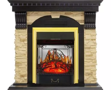 Каминокомплект Dublin - Венге / Сланец с очагом Majestic FX M Brass