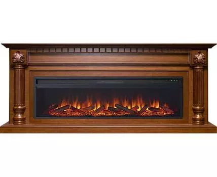 Каминокомплект Edinburg 60 - Орех с очагом Vision 60 LOG LED