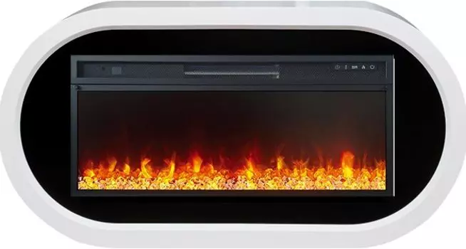 Каминокомплект Ellips - Белый с черным (ширина 1450 мм) с очагом Vision 42 LED