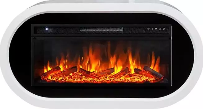 Каминокомплект Ellips - Белый с черным (ширина 1450 мм) с очагом Vision 42 LOG LED