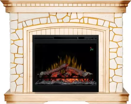 Каминокомплект Glasgow - Слоновая кость, патина / Шампань (Высота 1070мм) с очагом Symphony 26'' DF2624L-INT