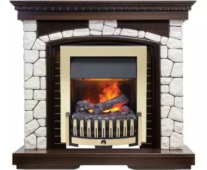 Каминокомплект Glasgow - Темный дуб / Белый с очагом Danville Brass FB2