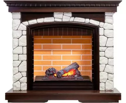 Каминокомплект Glasgow - Темный дуб/Белый (Высота 1080 мм) с очагом Cassette 400 NH