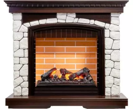 Каминокомплект Glasgow - Темный дуб/Белый (Высота 1080 мм) с очагом Cassette 600 NH