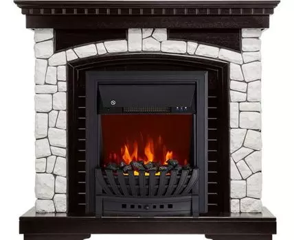 Каминокомплект Glasgow - Венге / Белый с очагом Aspen Black