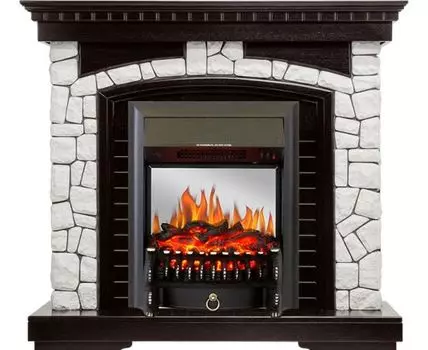 Каминокомплект Glasgow - Венге / Белый с очагом Fobos FX M Black