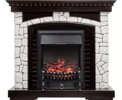 Каминокомплект Glasgow - Венге / Белый с очагом Fobos FX Black