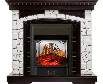 Каминокомплект Glasgow - Венге / Белый с очагом Majestic FX M Black