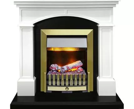 Каминокомплект Langford - Белый с черным с очагом Danville Antique Brass FB2