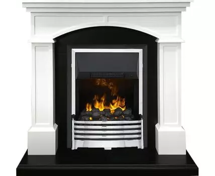 Каминокомплект Langford - Белый с черным с очагом Flagstaff