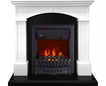 Каминокомплект Langford - Белый с черным с очагом Aspen Black