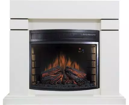 Каминокомплект Lindos - Белый с очагом Dioramic 28 LED FX