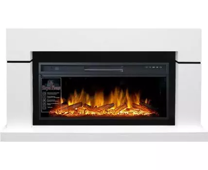 Каминокомплект Lindos - Белый (Ширина 1470мм) с очагом Vision 42 LOG LED