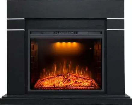 Каминокомплект Lindos - Черный (Высота 985мм) с очагом Emerald 28
