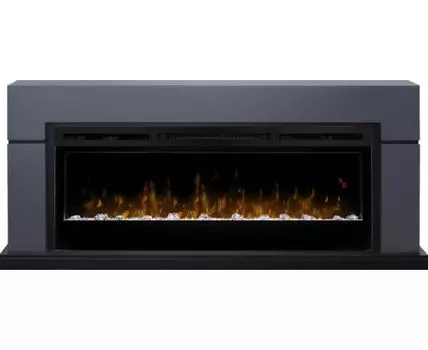 Каминокомплект Lindos (линейный) - Серый графит с очагом Prism BLF5051