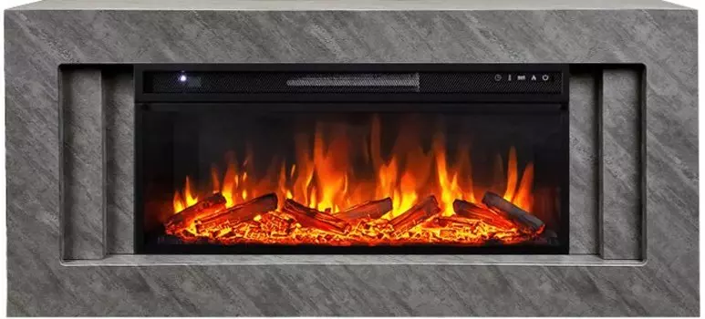 Каминокомплект Line 42 Concrete - Серый бетон с очагом Vision 42 LOG LED