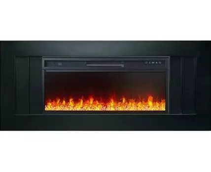 Каминокомплект Line 42 CRM (санд блэк) (Разборный) - Матовый черный с очагом Vision 42 LED