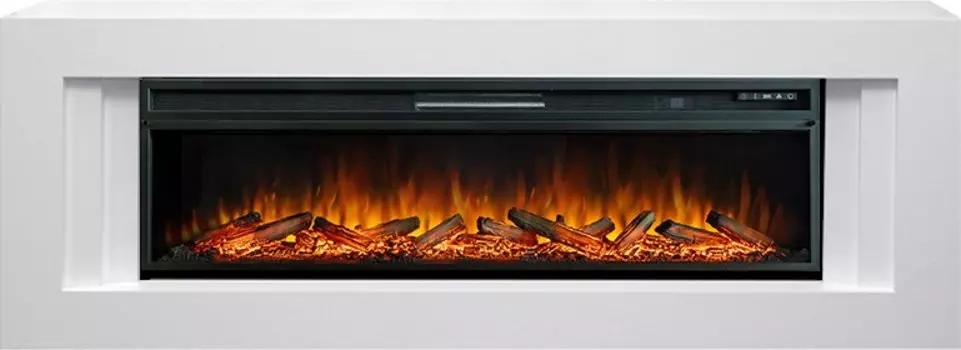 Каминокомплект Line 60 (Разборный) - Ceramic белый (санд сноу) с очагом Vision 60 LOG LED