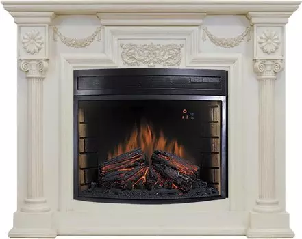 Каминокомплект London - Слоновая кость с патиной (26) с очагом Dioramic 28 LED FX
