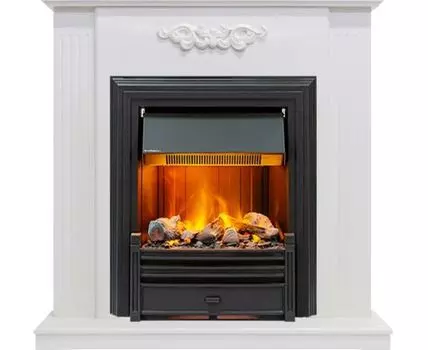 Каминокомплект Lumsden - Белый дуб с очагом Brookline Black